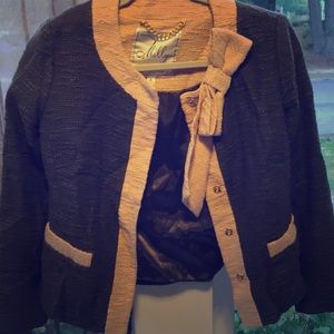 Blazer with pink bow